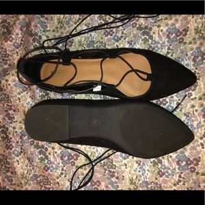 Lace black flats